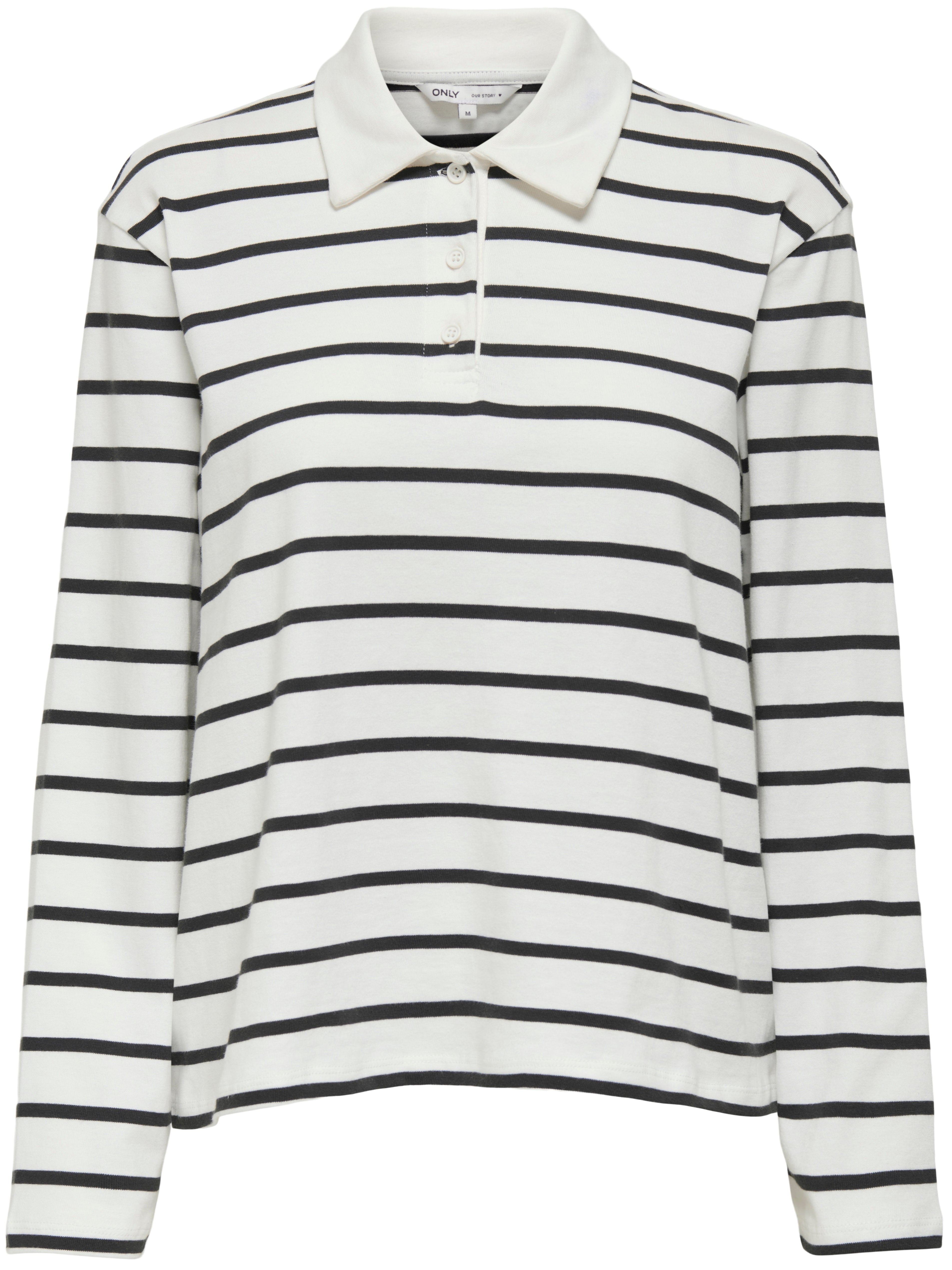 Only Sira LS Polo Bluse Night Sky Stripes NOA24