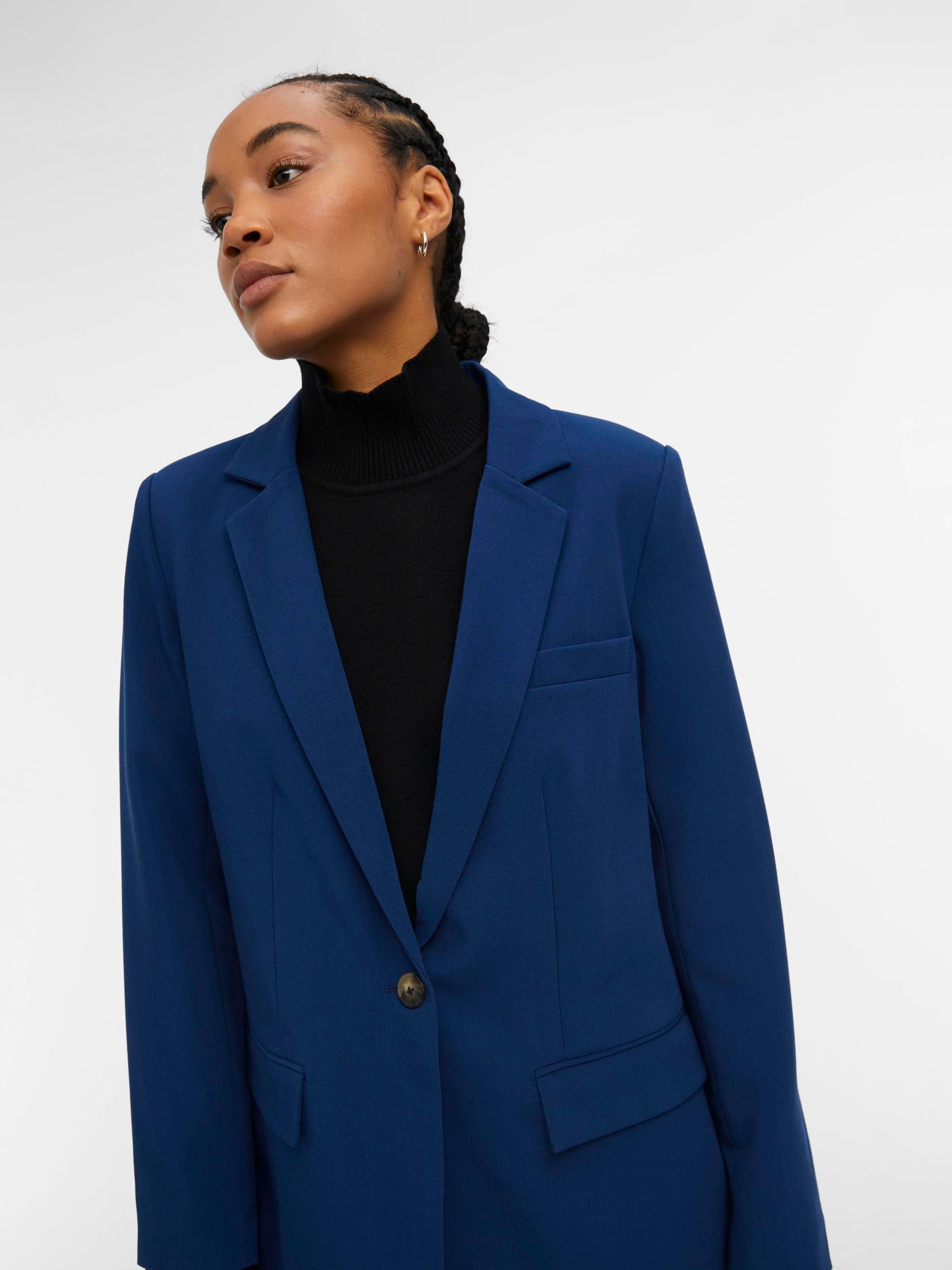 Object Sigrid L/S Blazer Estate Blue Online salg