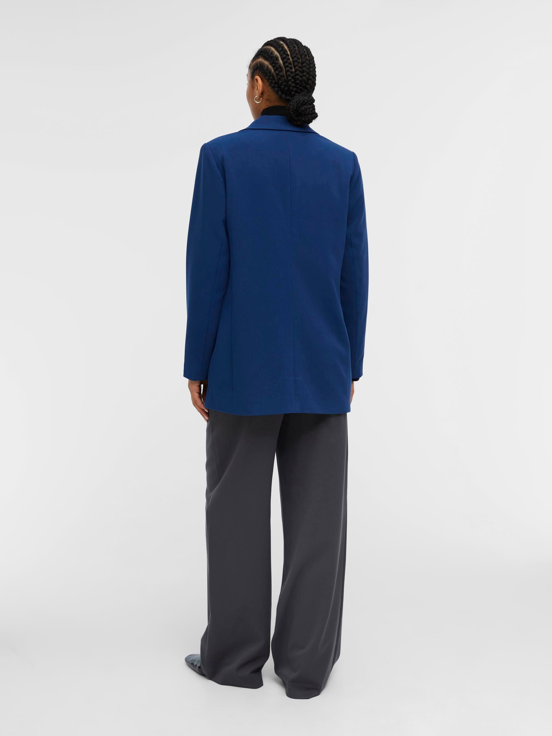 Object Sigrid L/S Blazer Estate Blue Online salg