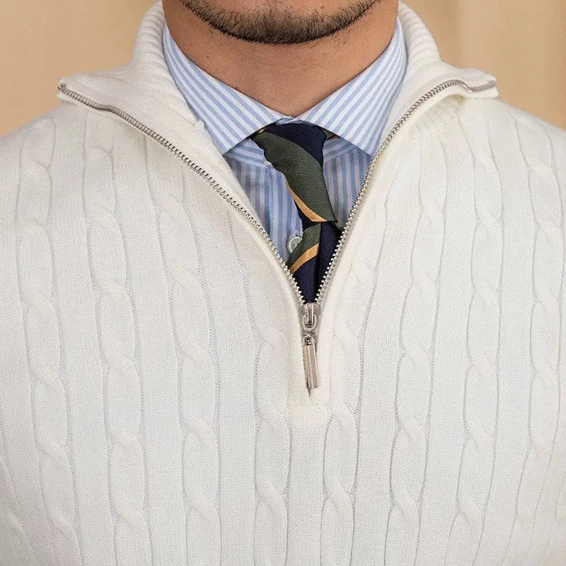 Valdemar | Stilfuld sweater med lynlås i halsen
