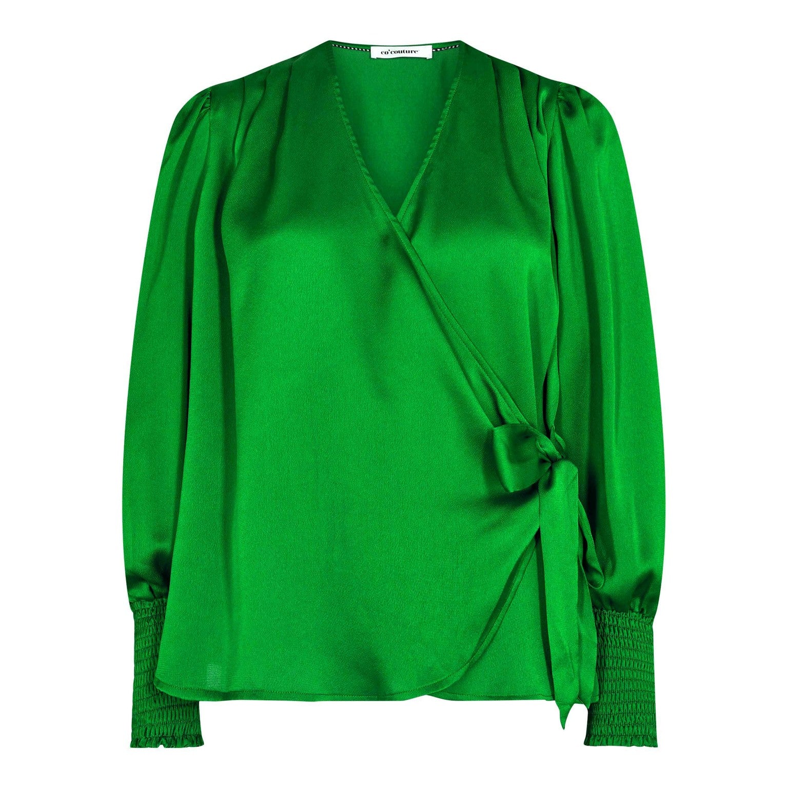 Co'Couture Leika Wrap Bluse Green Mode