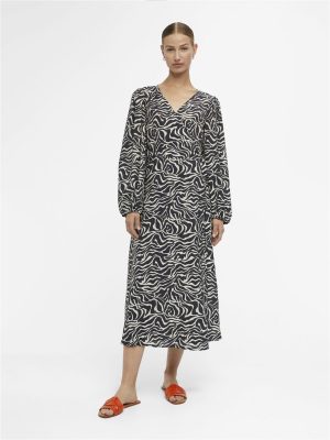 Object Leonora L/S Wrap Kjole Sandshell Animal Mode