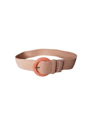 Black Colour Zebina Wide Jute Bælte Rose