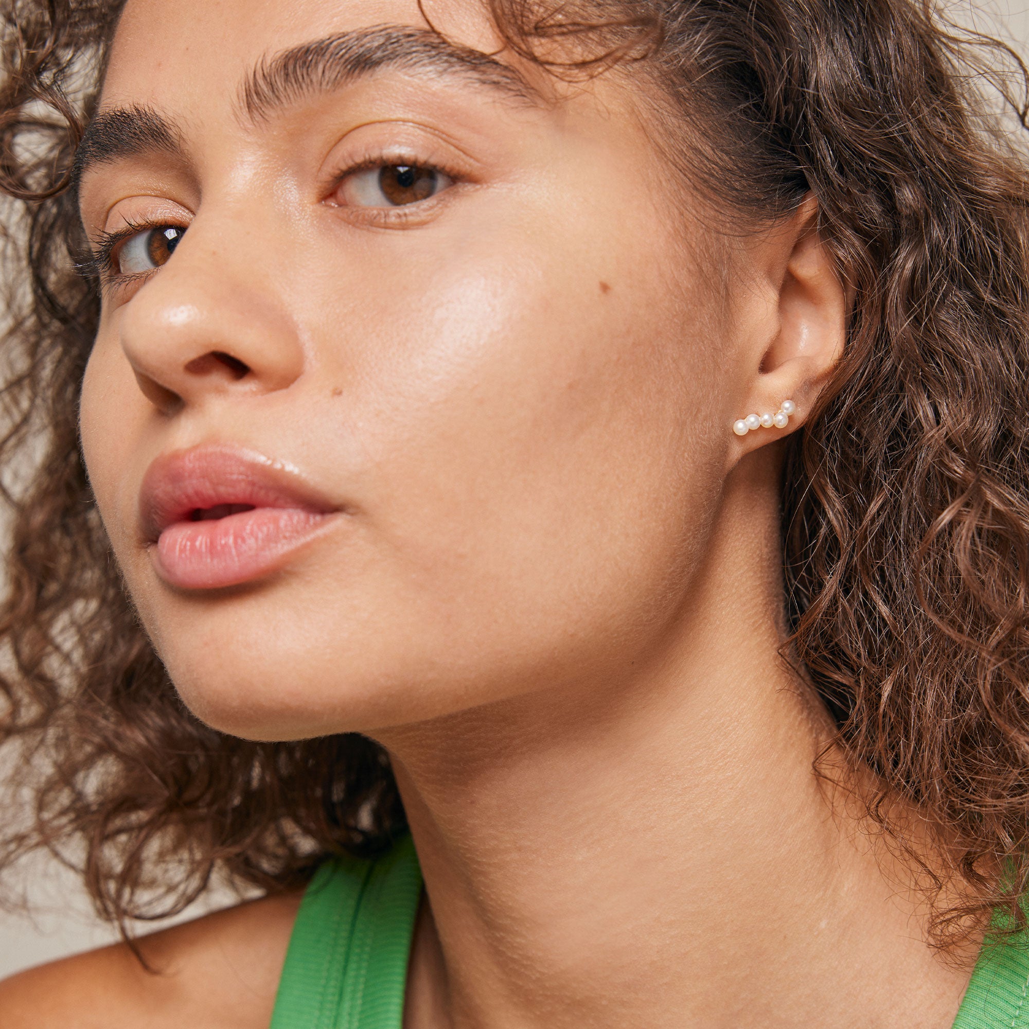 Enamel Evie Stud Pearl Øreringe