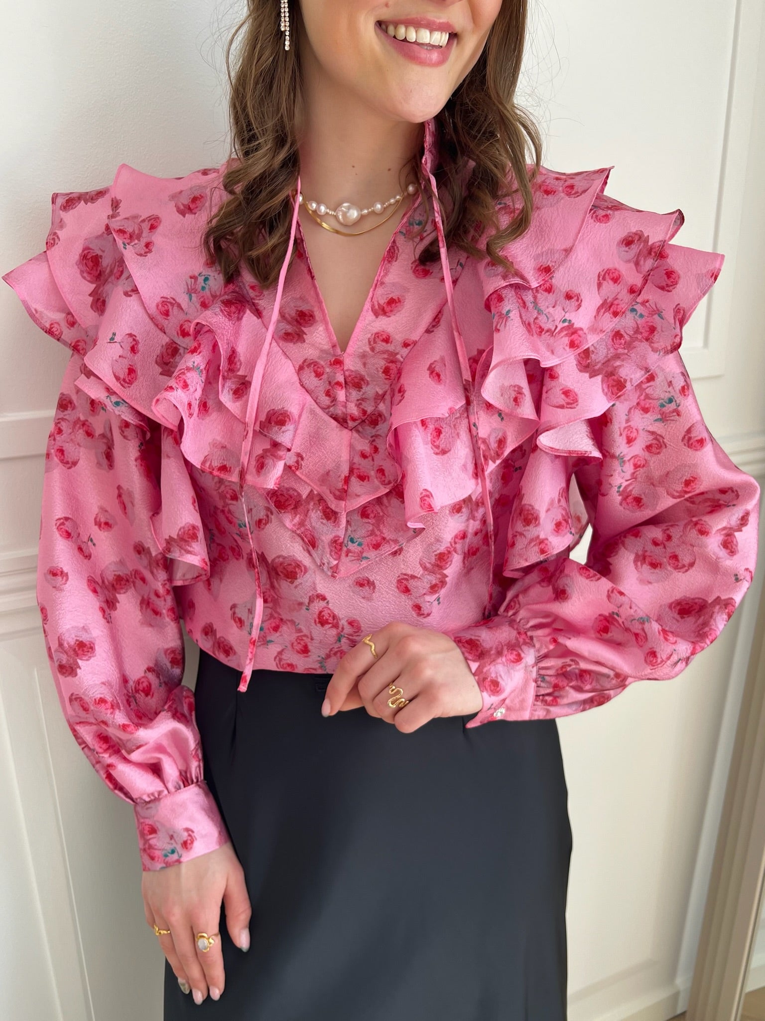 Cras Sylvia Bluse Pink Roses