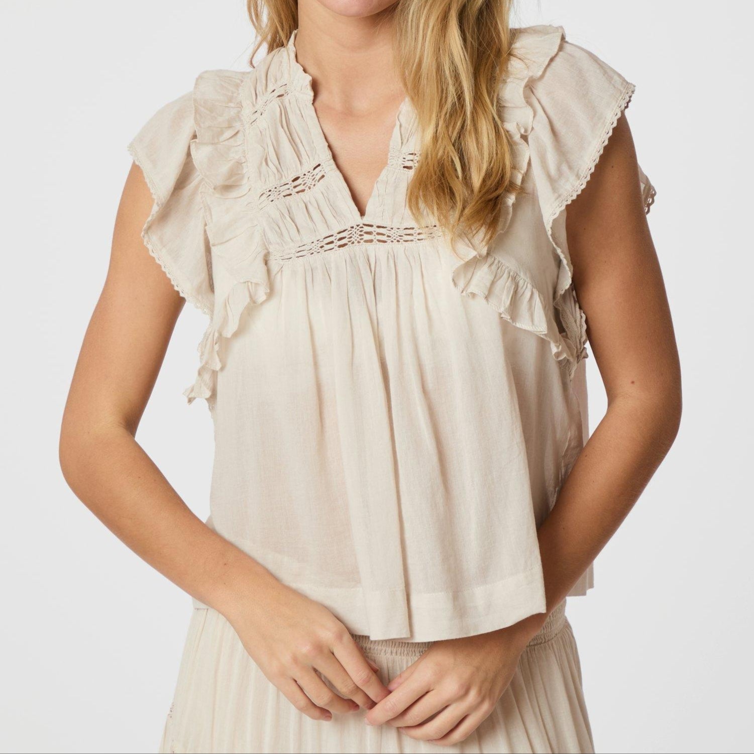 Neo Noir Jayla S Voile Top Ivory NOS25