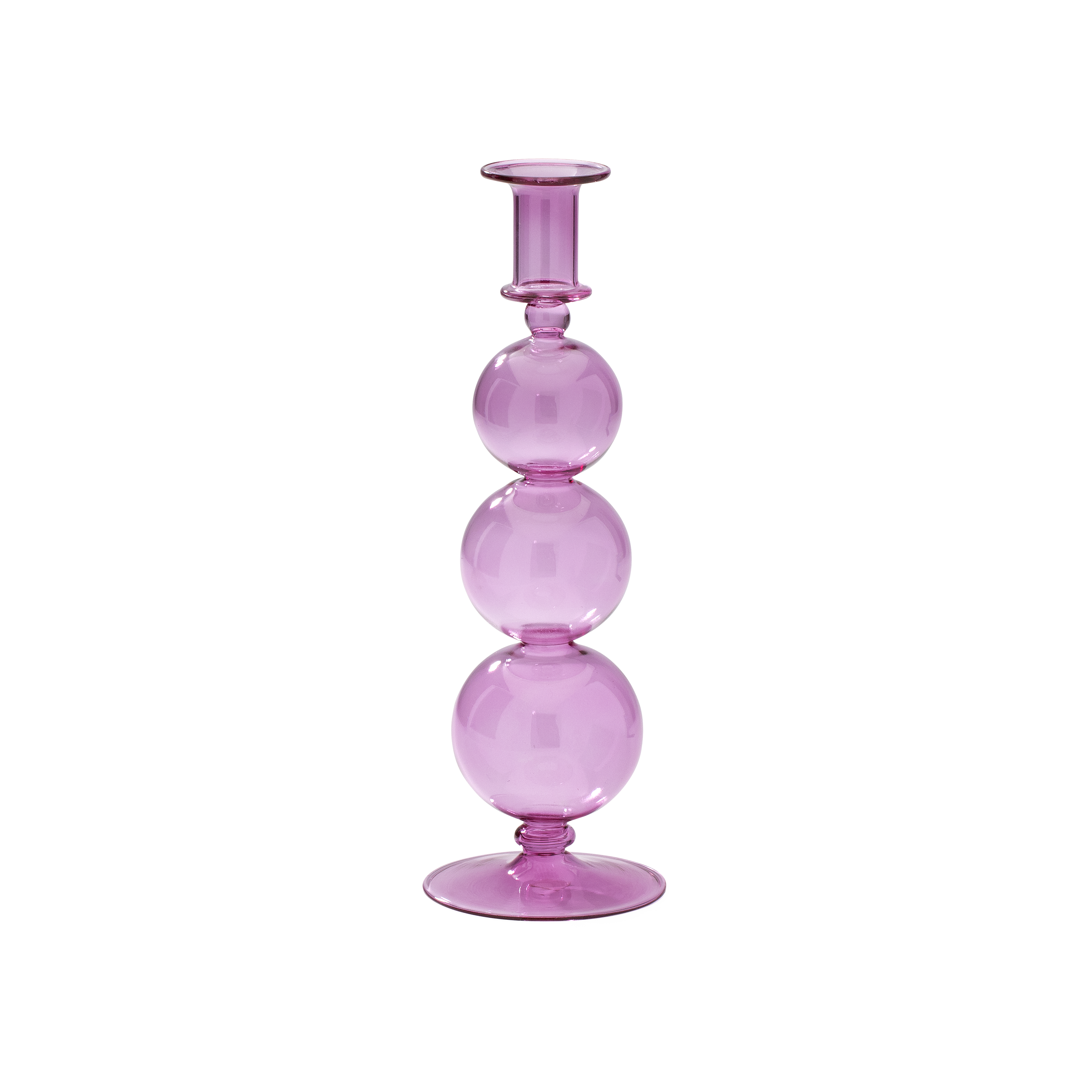 Anna + Nina Bubble Glass Lysestage Lavender Mode