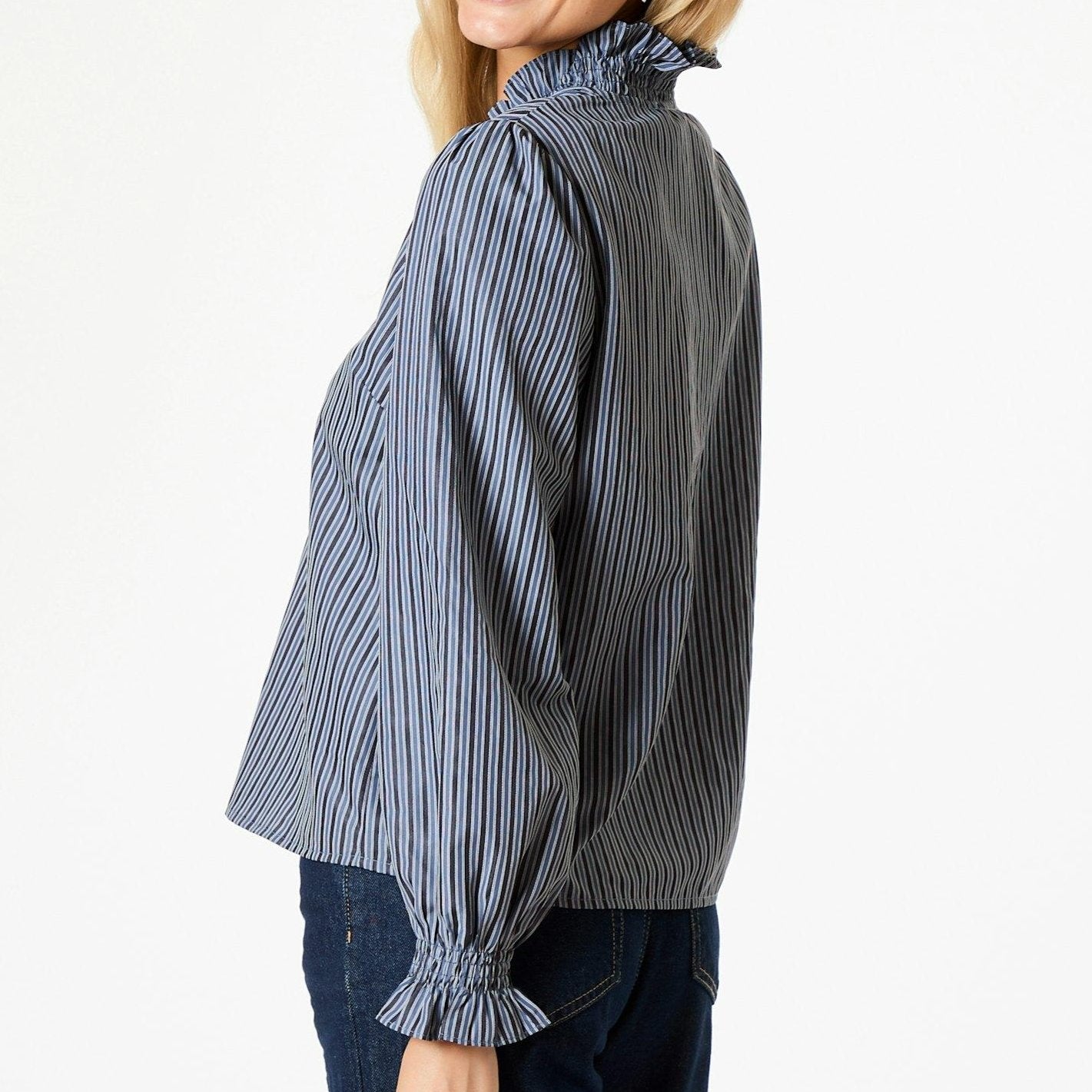 Neo Noir Brielle Twill Stripe Skjorte Dusty Blue