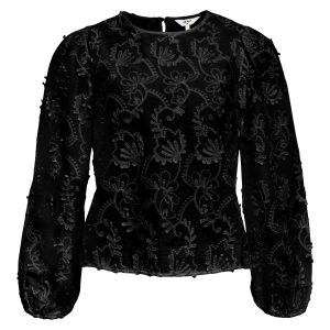 Object Mya LS Bluse Black NOS25 Online salg