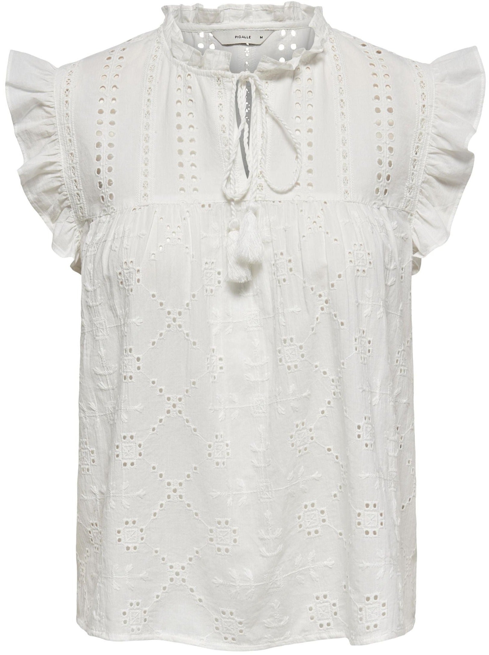 Only Reva Life S/L Embroiderie Top Cloud Dancer NOS25