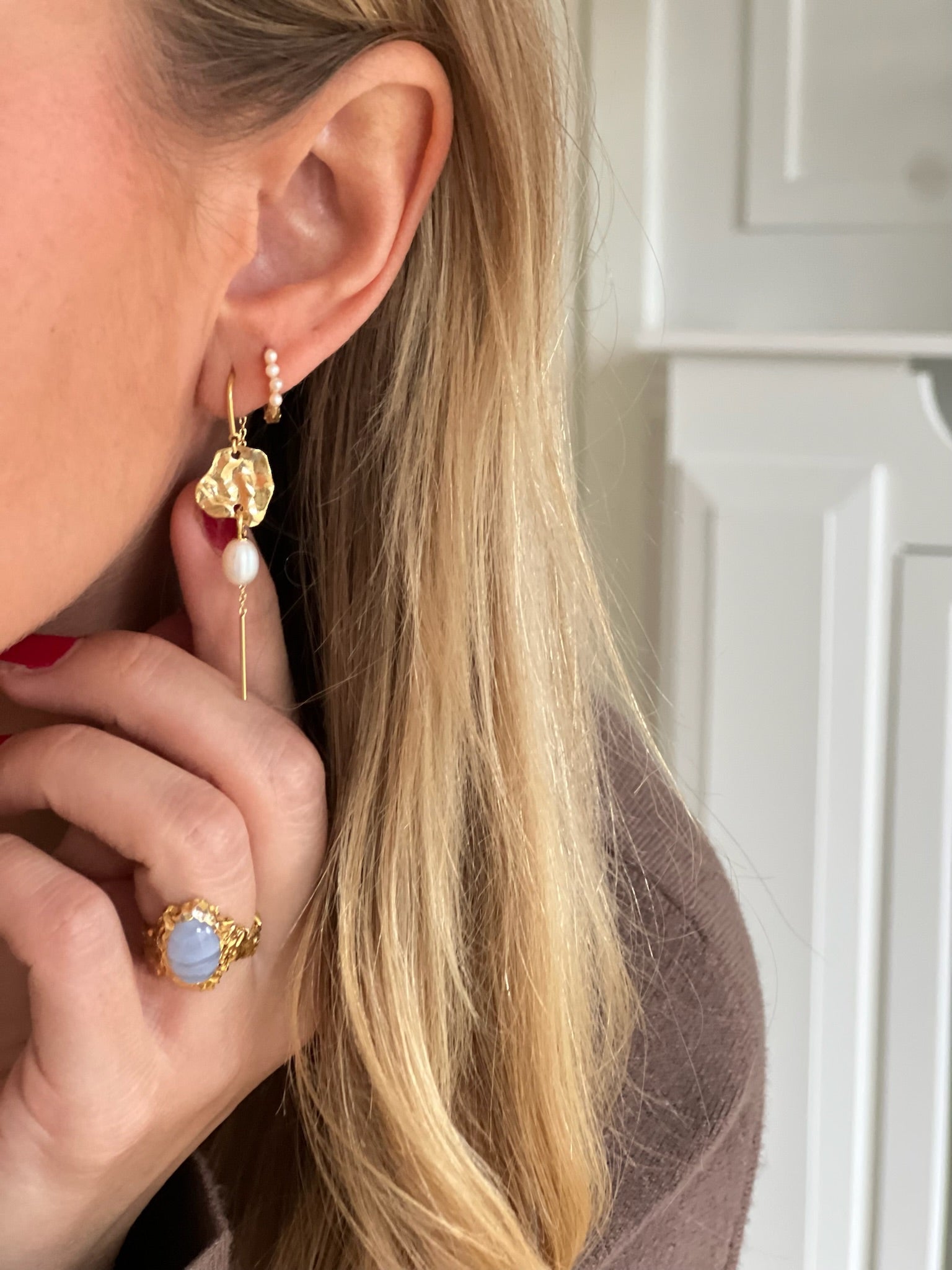 Enamel Kai Pearl Øreringe