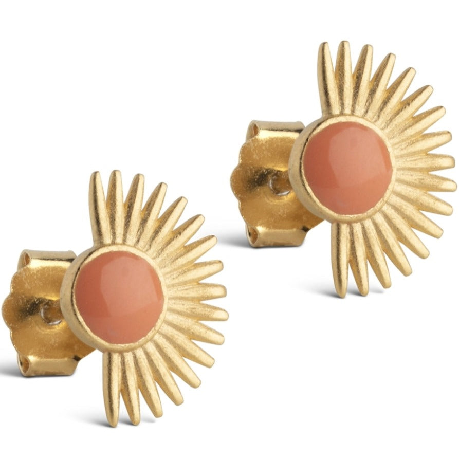 Enamel Soleil Studs Light Coral