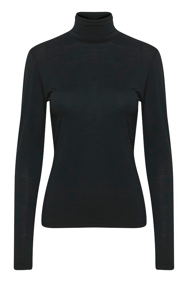 Gestuz Sivida Wool Rullekrave Black
