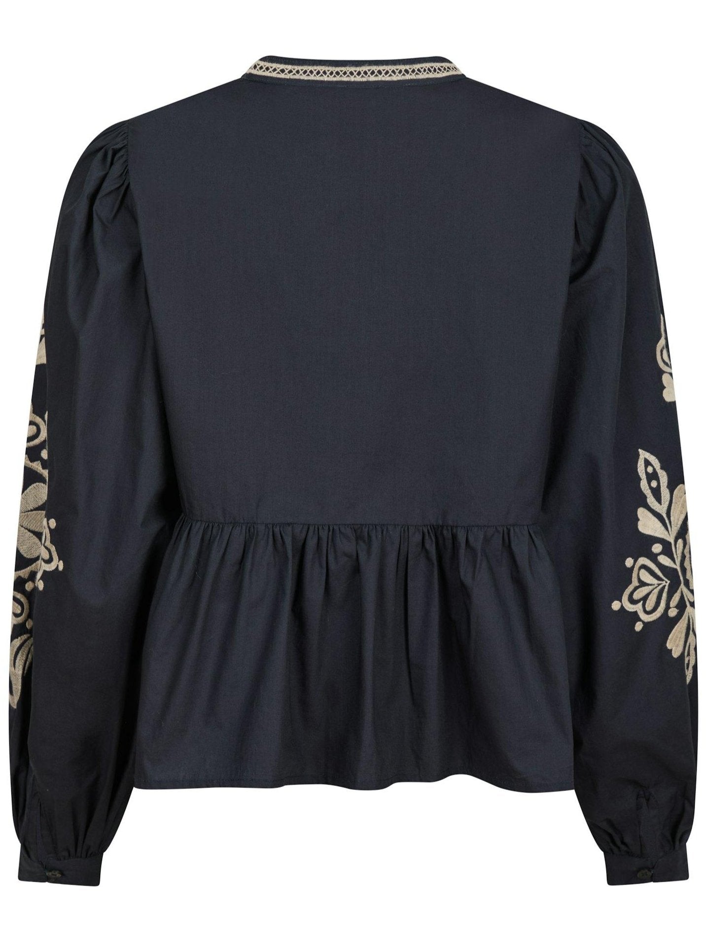 Neo Noir Ginia Emb Bluse Navy på udsalg