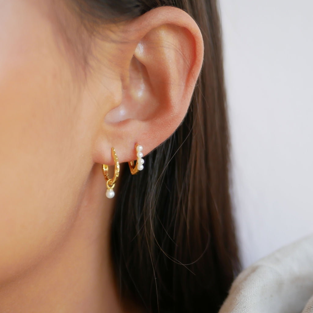 Enamel Belle Øreringe Pearl
