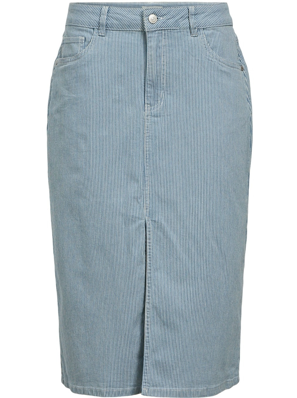 Object Molli Harlow Midi Nederdel Light Blue Denim Hot på udsalg