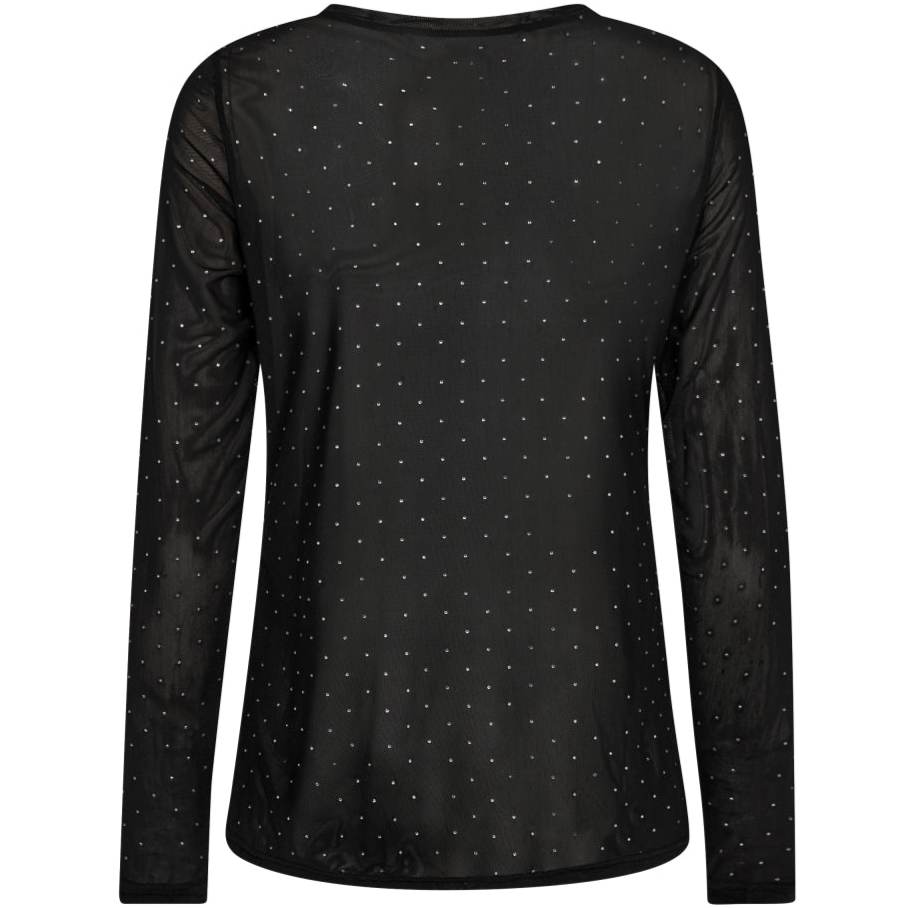 Co'Couture Crystal Mesh Bluse Black