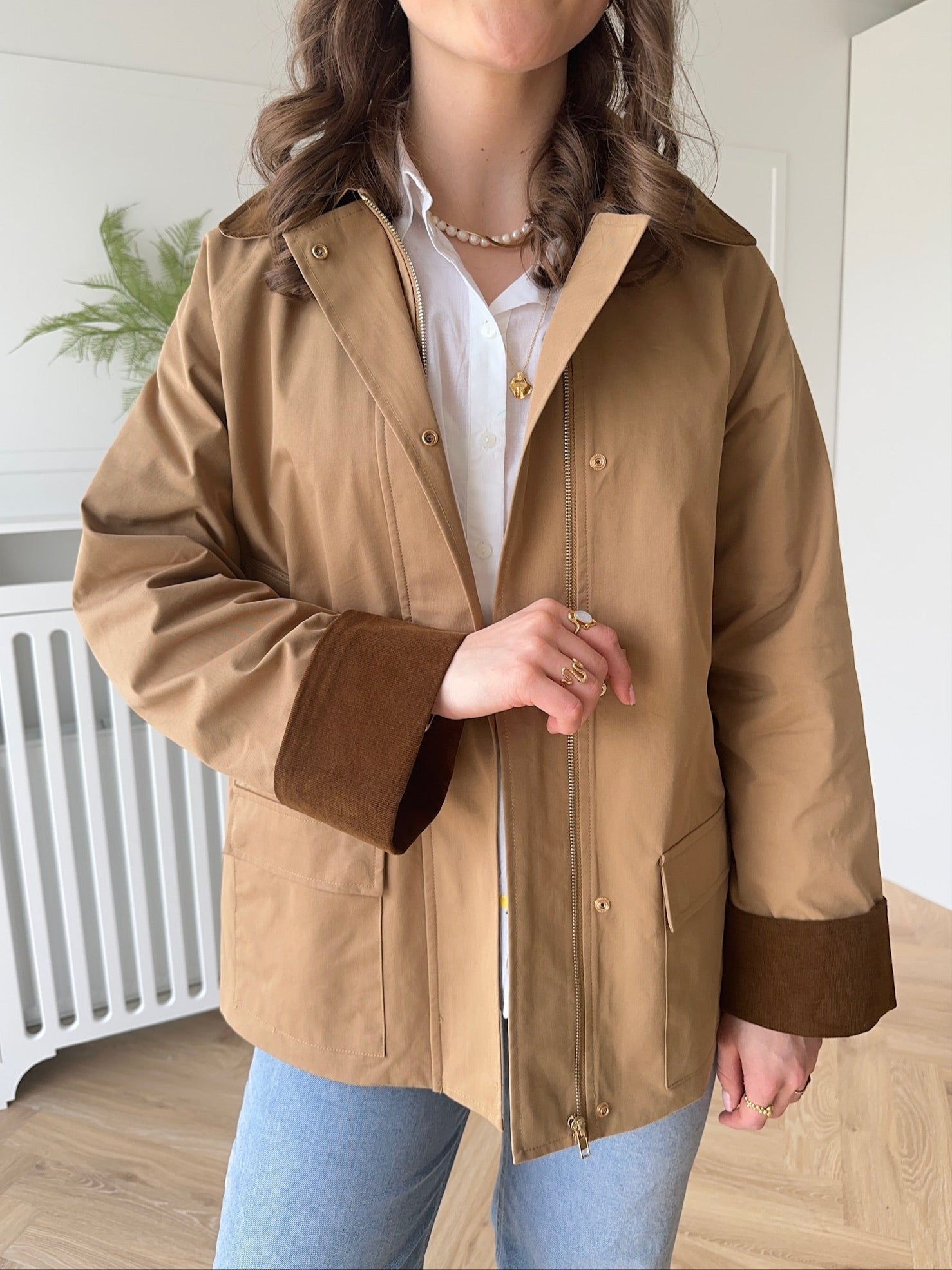 Neo Noir Anastacia Cord Jakke Dark Tan