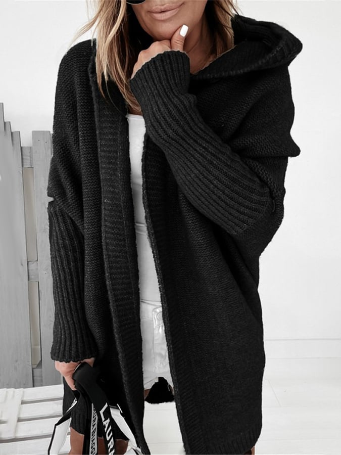 Camilla | Lang cardigan med hætte Online Hot Salg