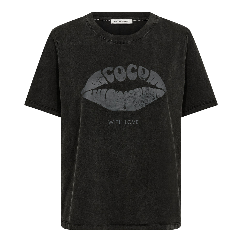 Co'Couture Siara Acid Kiss T-Shirt Black Udsalg