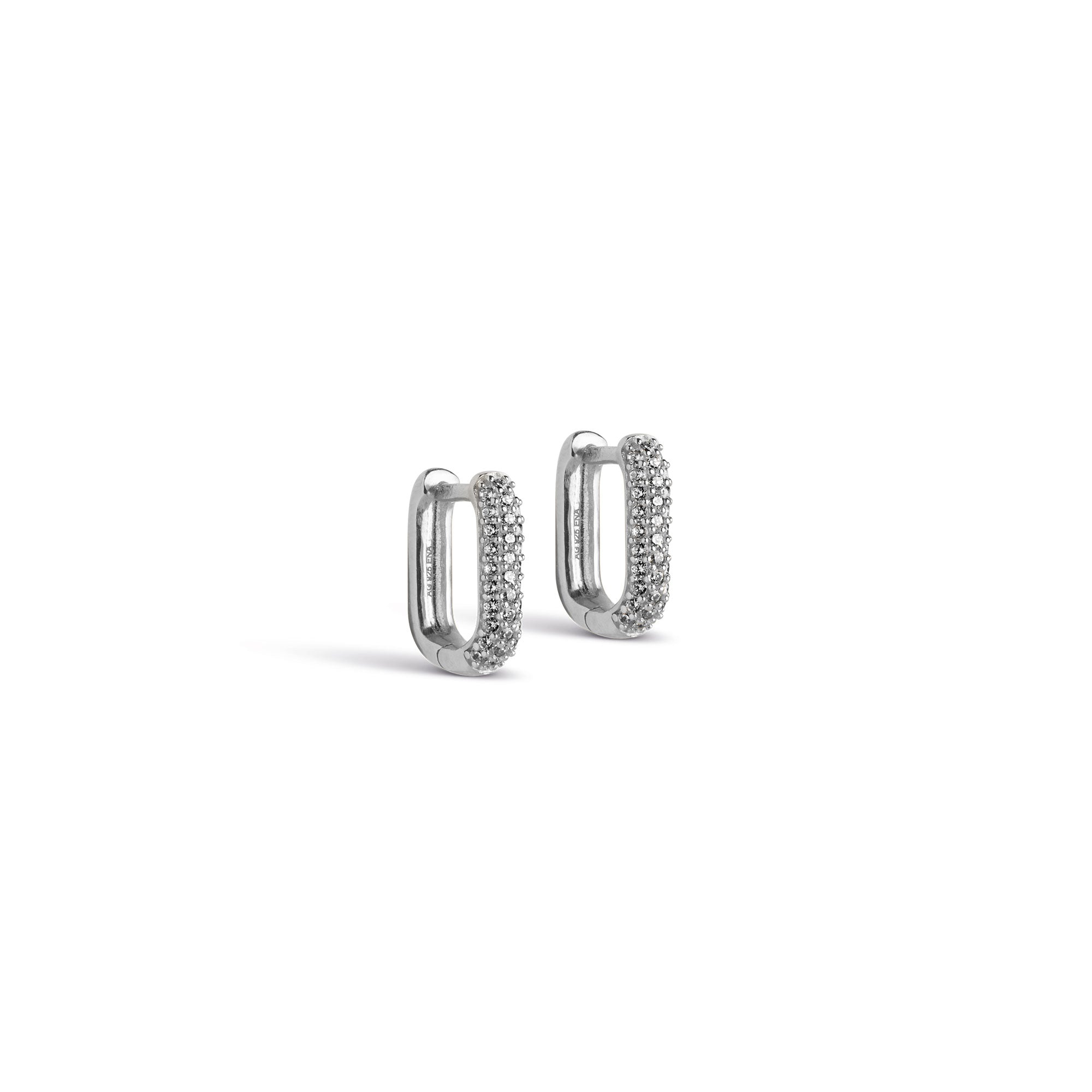 Enamel Sparkling Square 12 mm Hoops Clear Hot på udsalg