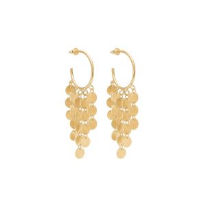 Enamel Hoops Øreringe Raindrops Guld Mode