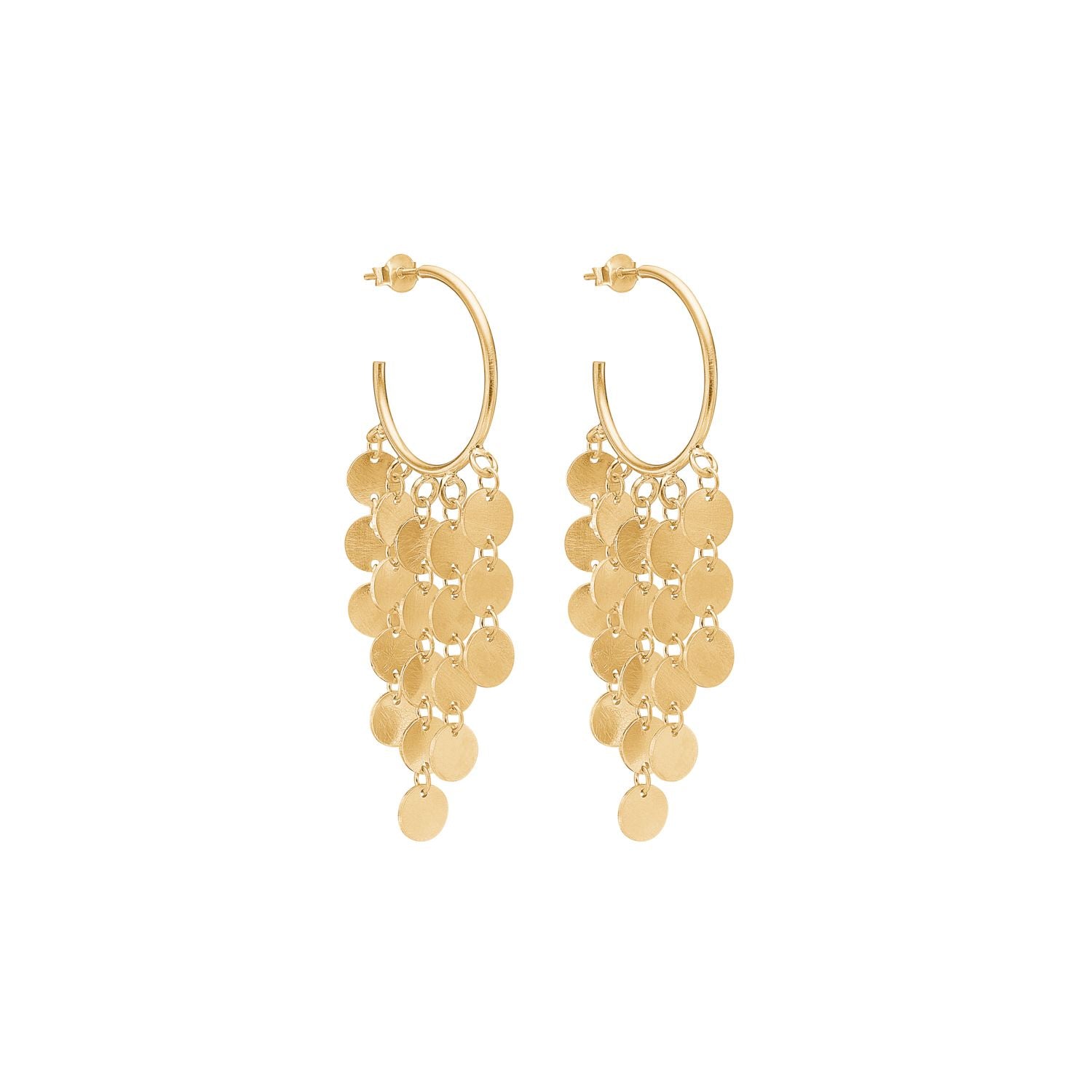Enamel Hoops Øreringe Raindrops Guld Mode
