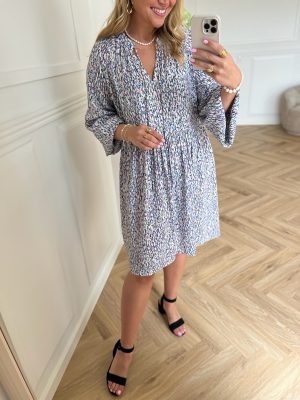 Pieces Maxine LS Kjole Cloud Dancer Grafic Online Hot Salg