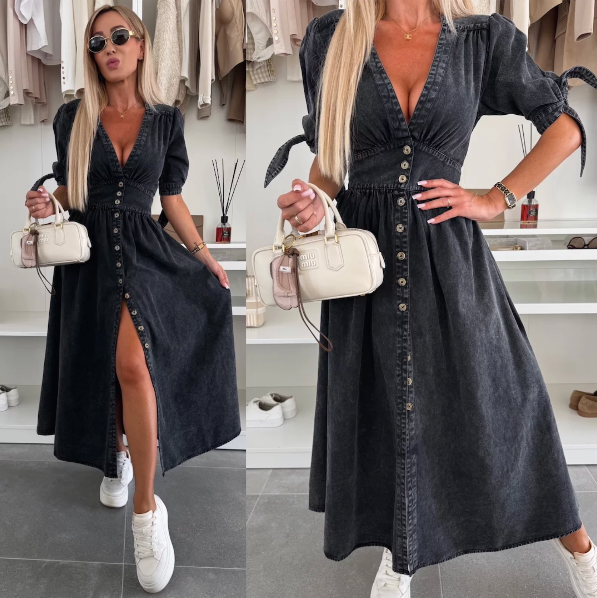 Signe | Stilfuld mode-denimkjole Online Hot Salg