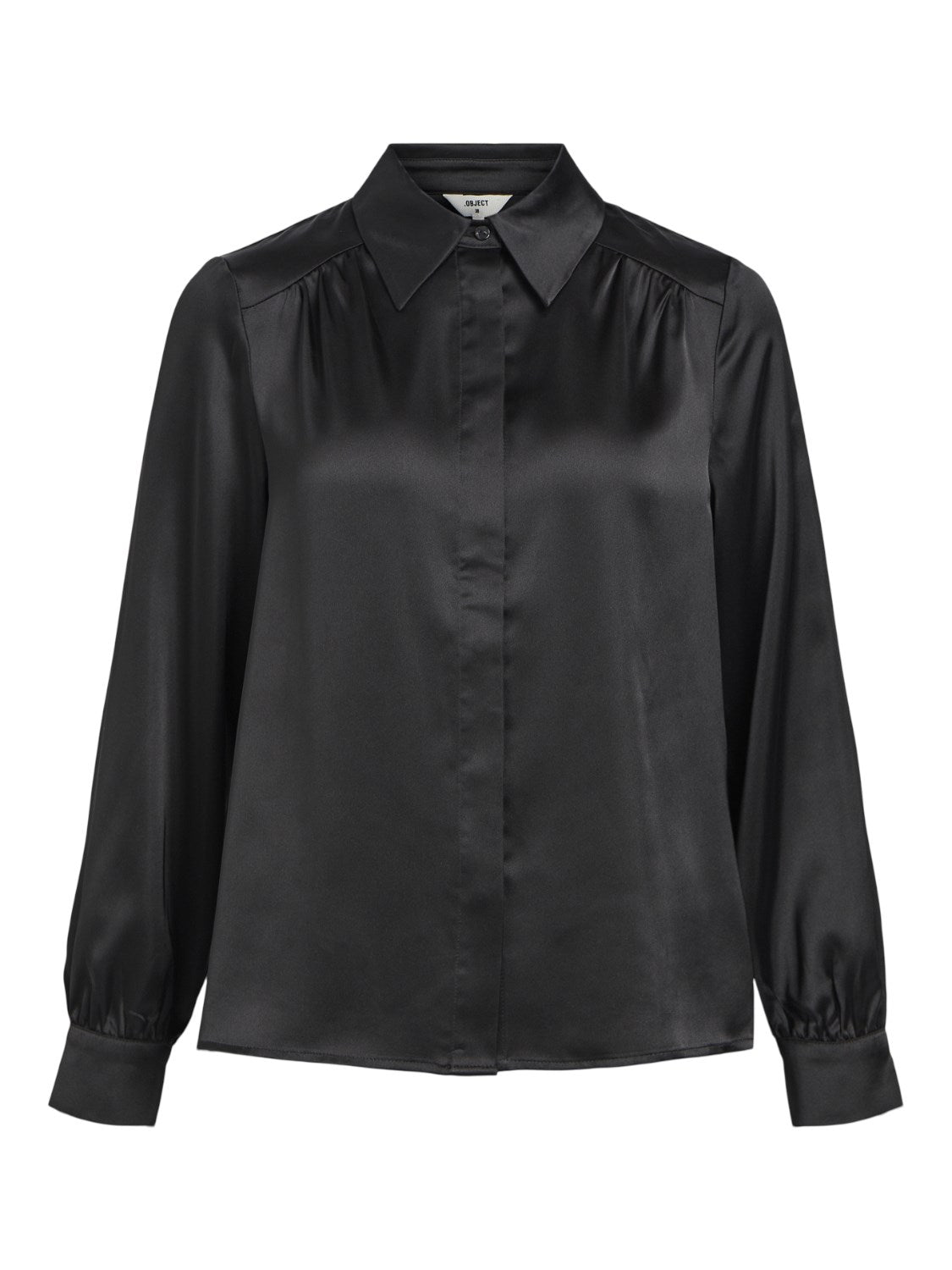 Object Sateen Skjorte Black