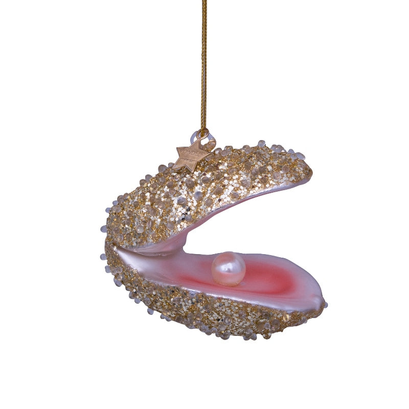 Vondels Glas Ornament Clitter Oyster Champagne