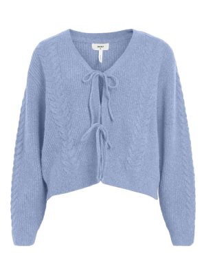 Object Donovani LS Strikcardigan Brunnera Blue på udsalg