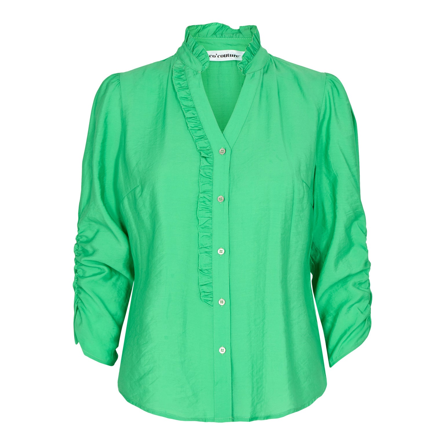 Co'Couture Callum Placket Skjorte Green Hot på udsalg