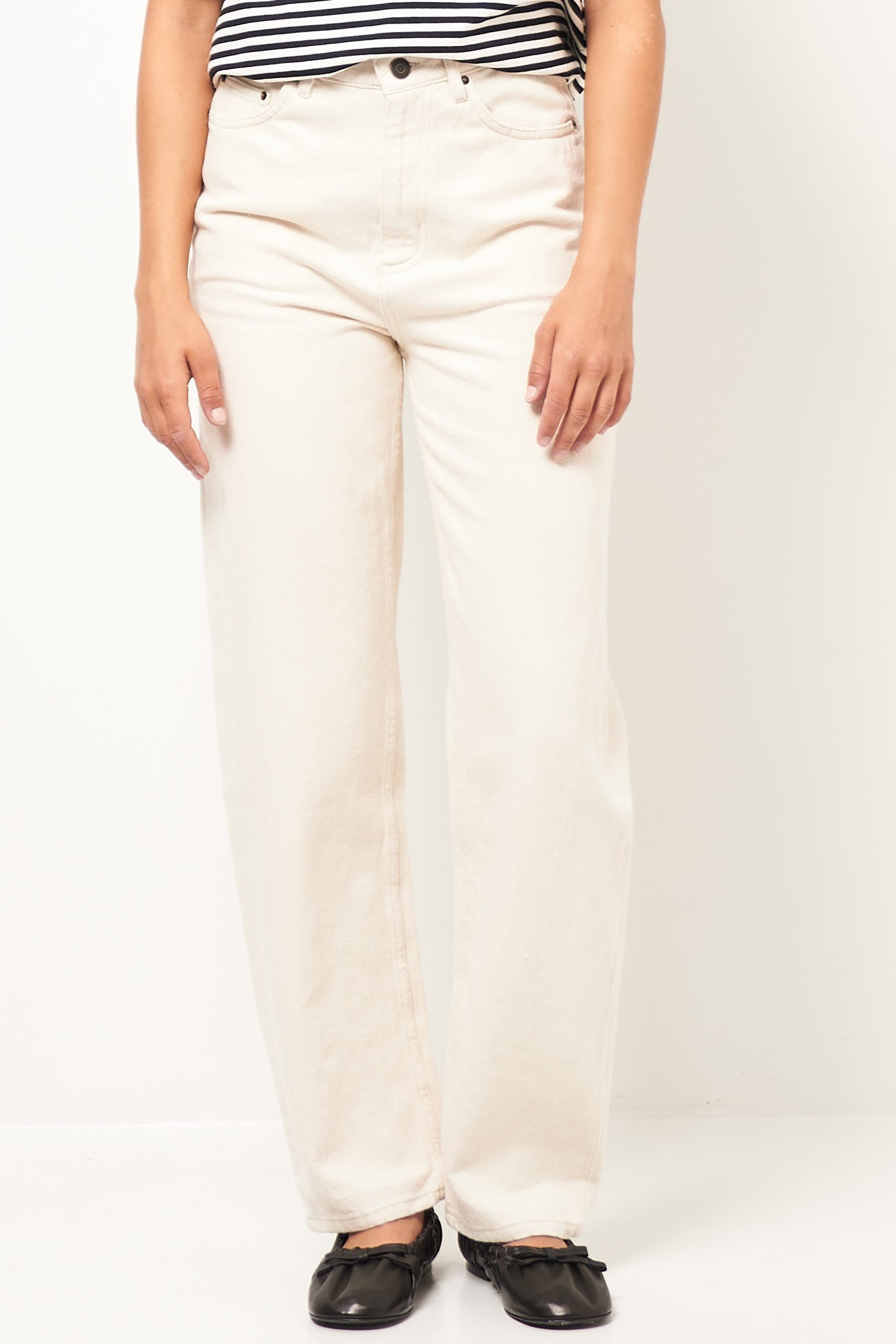 Tineborow 5 Pocket Jeans Ecru Online Hot Salg