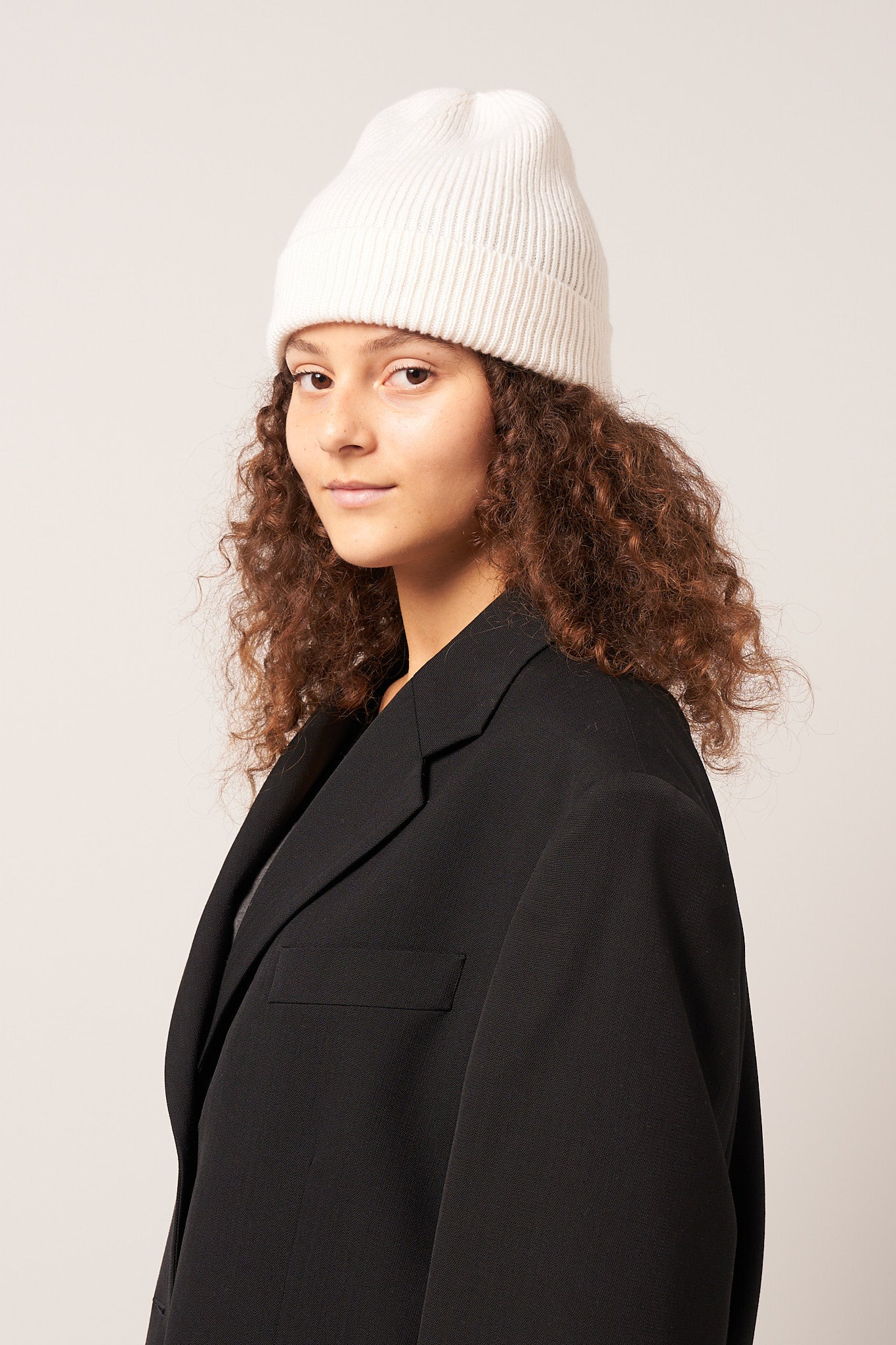Winter Cashmere Beanie White