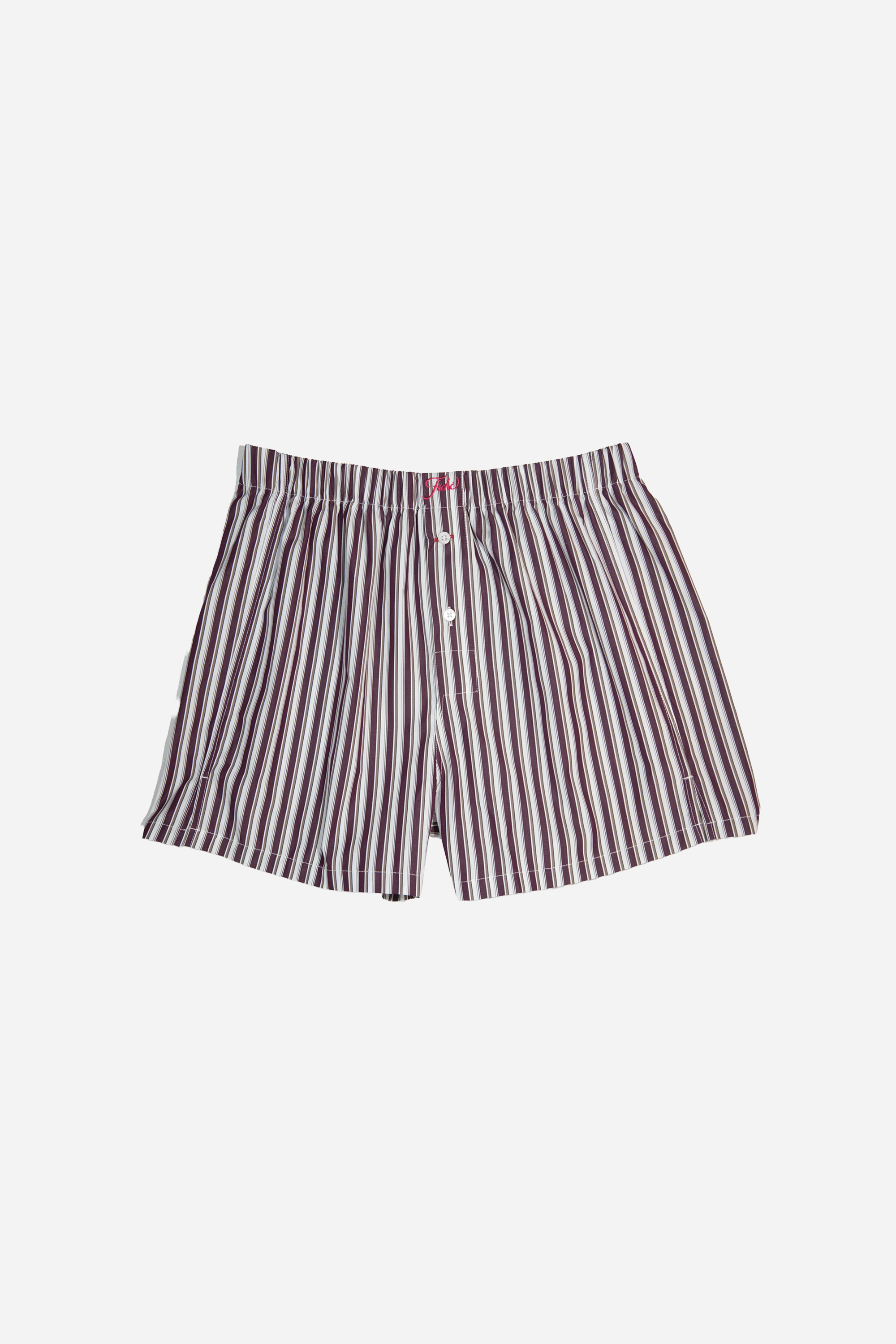 Bordeaux/Beige Stripe Boxers Udsalg