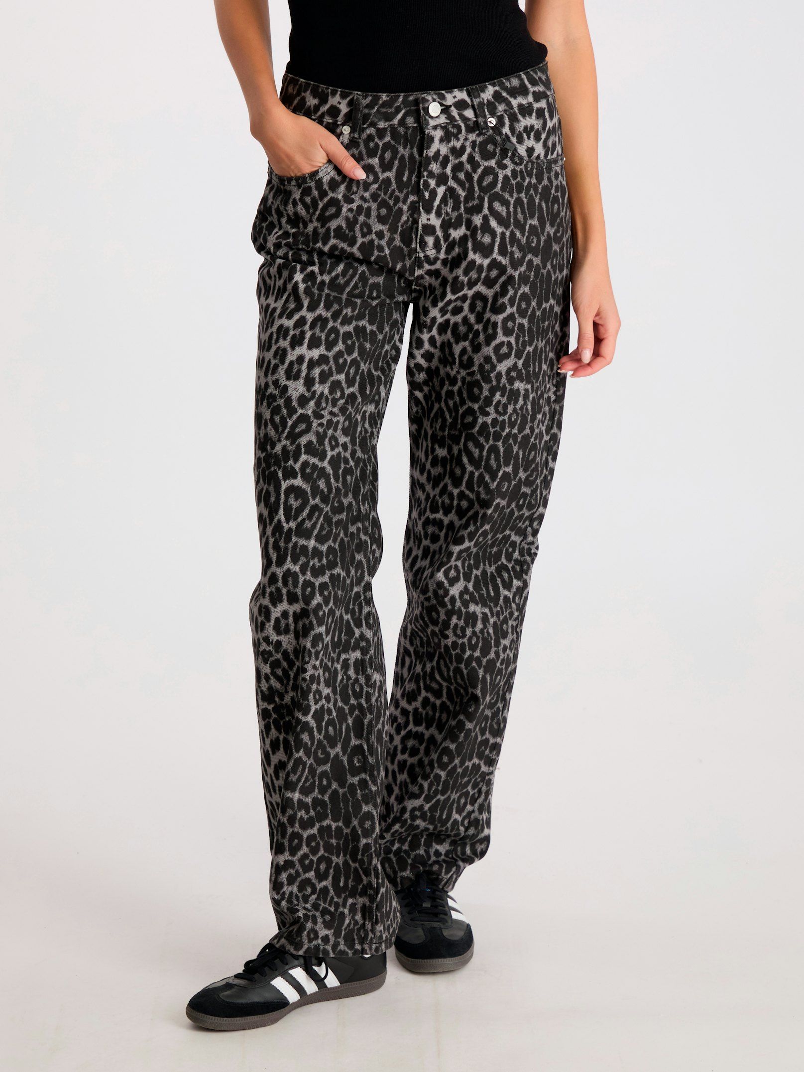 Neo Noir Simona Leopard Bukser Grey Leopard Online nu