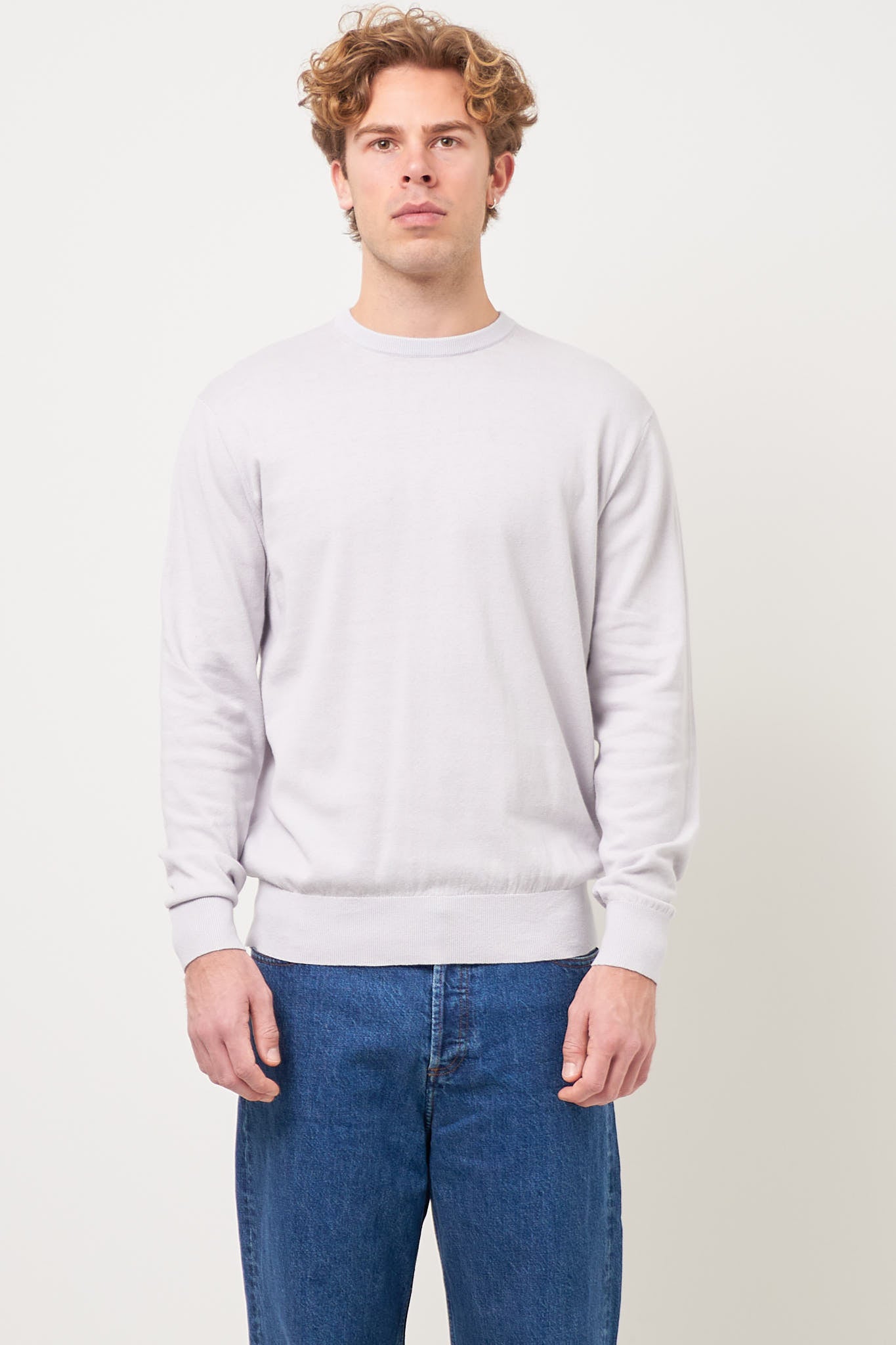 Gustaf Cotton Sweater Steam Grey