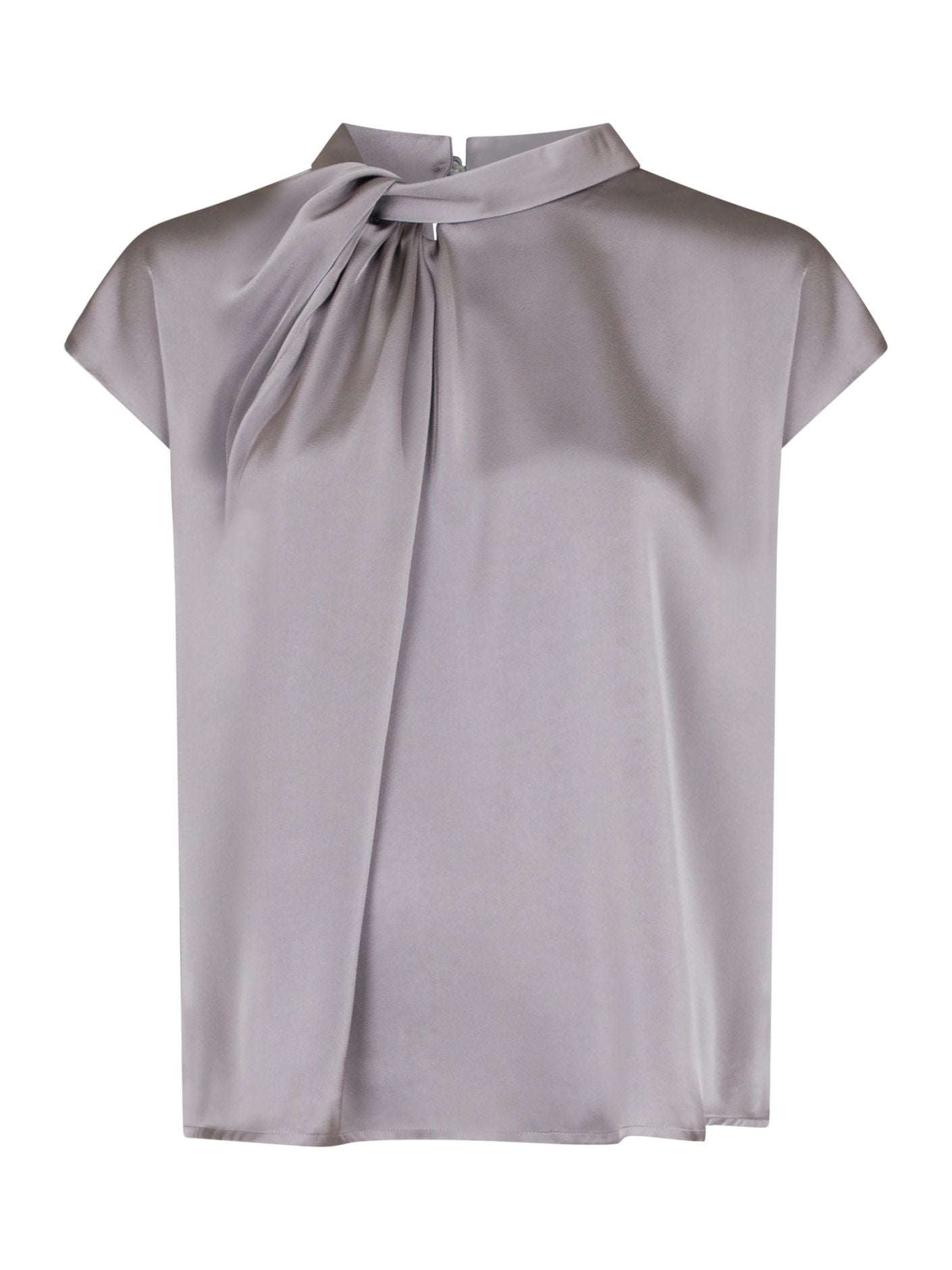 Neo Noir Fleur Drapy Satin Bluse Grey