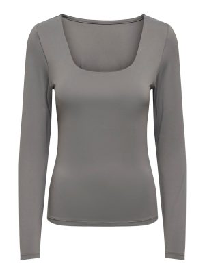 Only Ea LS 2-Way Deep Neck Bluse Thunderstorm NO25