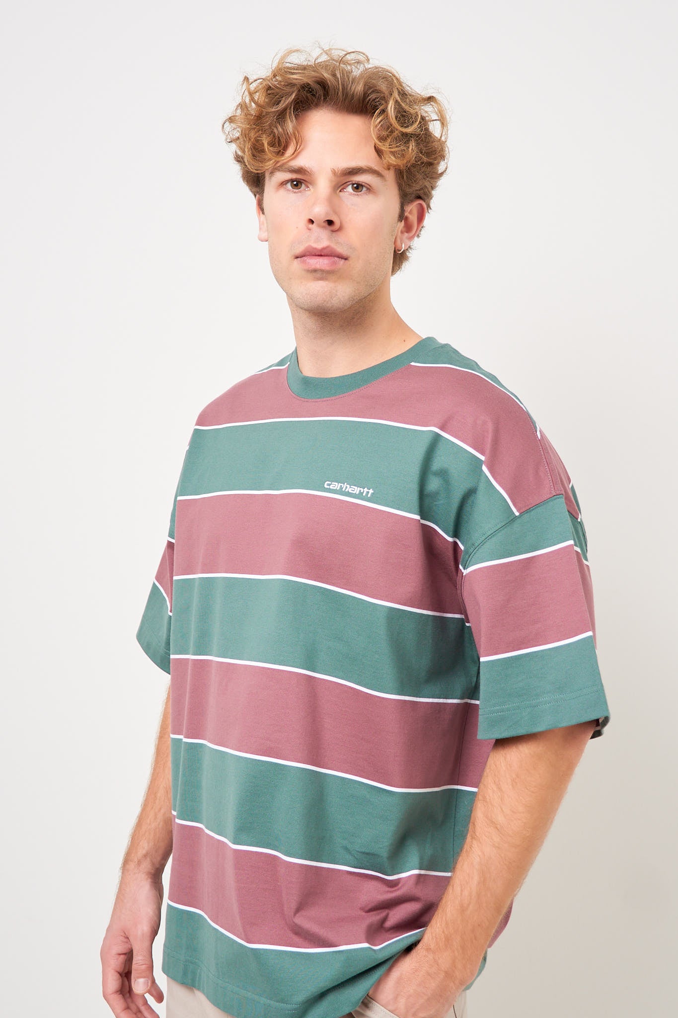 Quinby T-Shirt Silver Pine Stripe på udsalg