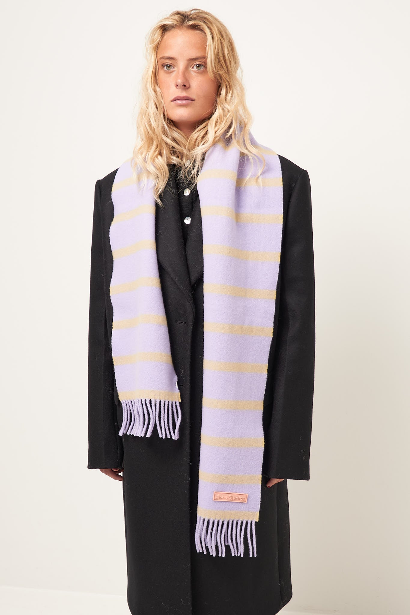 Wool Scarf Narrow Lilac/Yellow Online nu