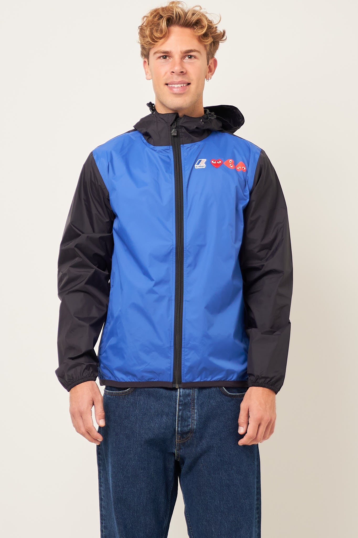 K-Way Contrast Jacket Black/Blue Online salg