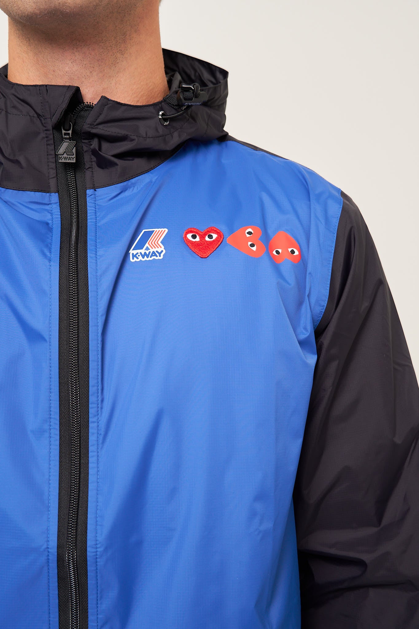 K-Way Contrast Jacket Black/Blue Online salg