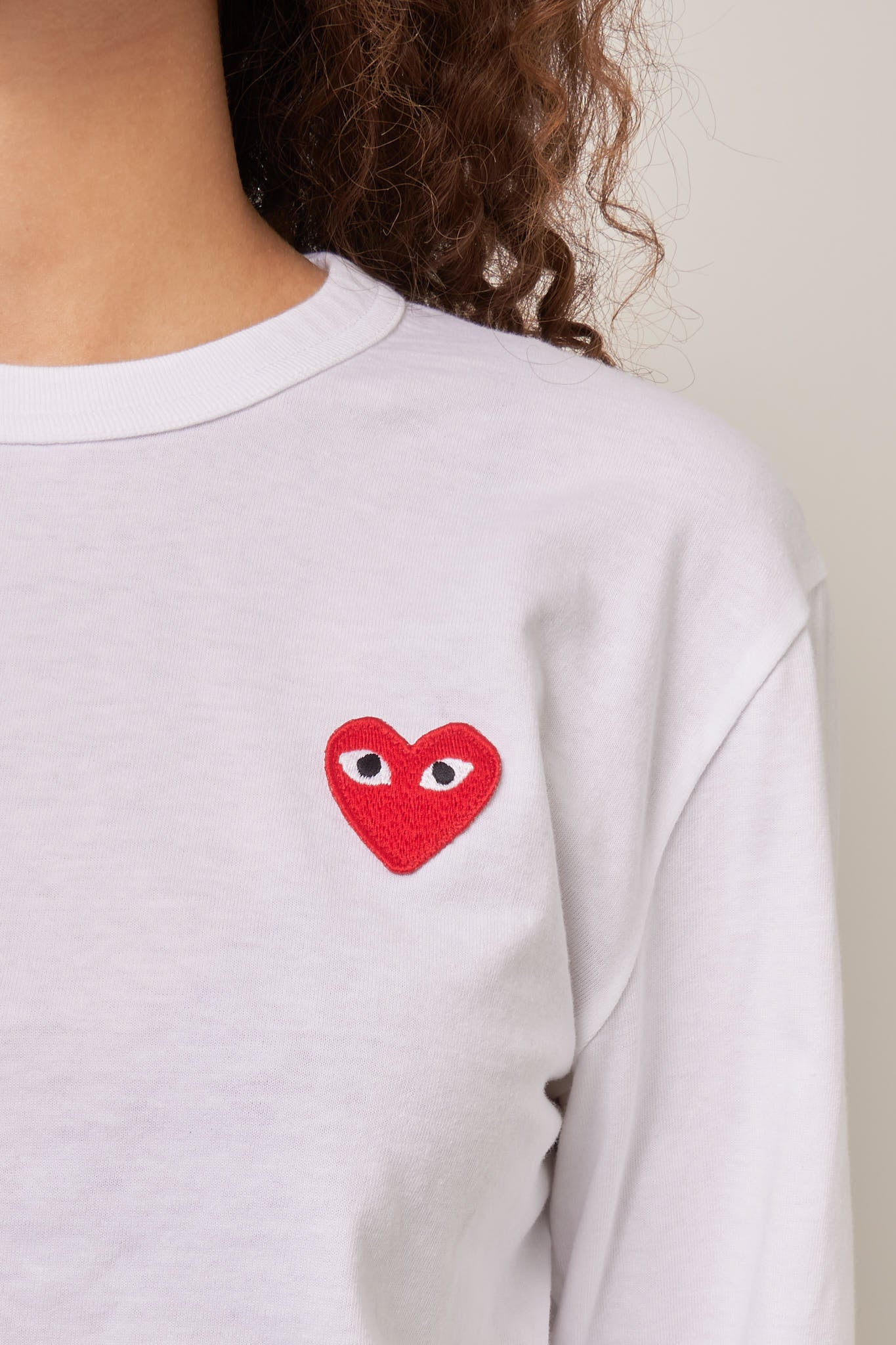 Red Heart LS T-shirt White
