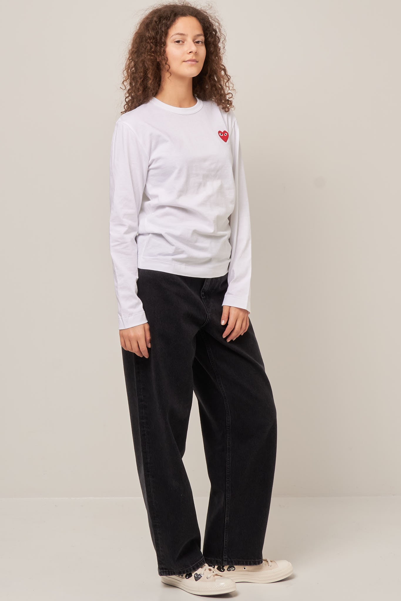 Red Heart LS T-shirt White