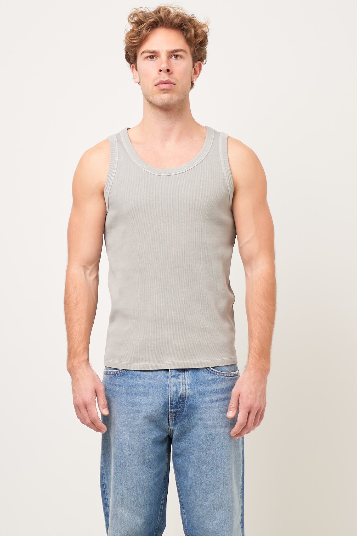 Rib Tank Top Grey Online
