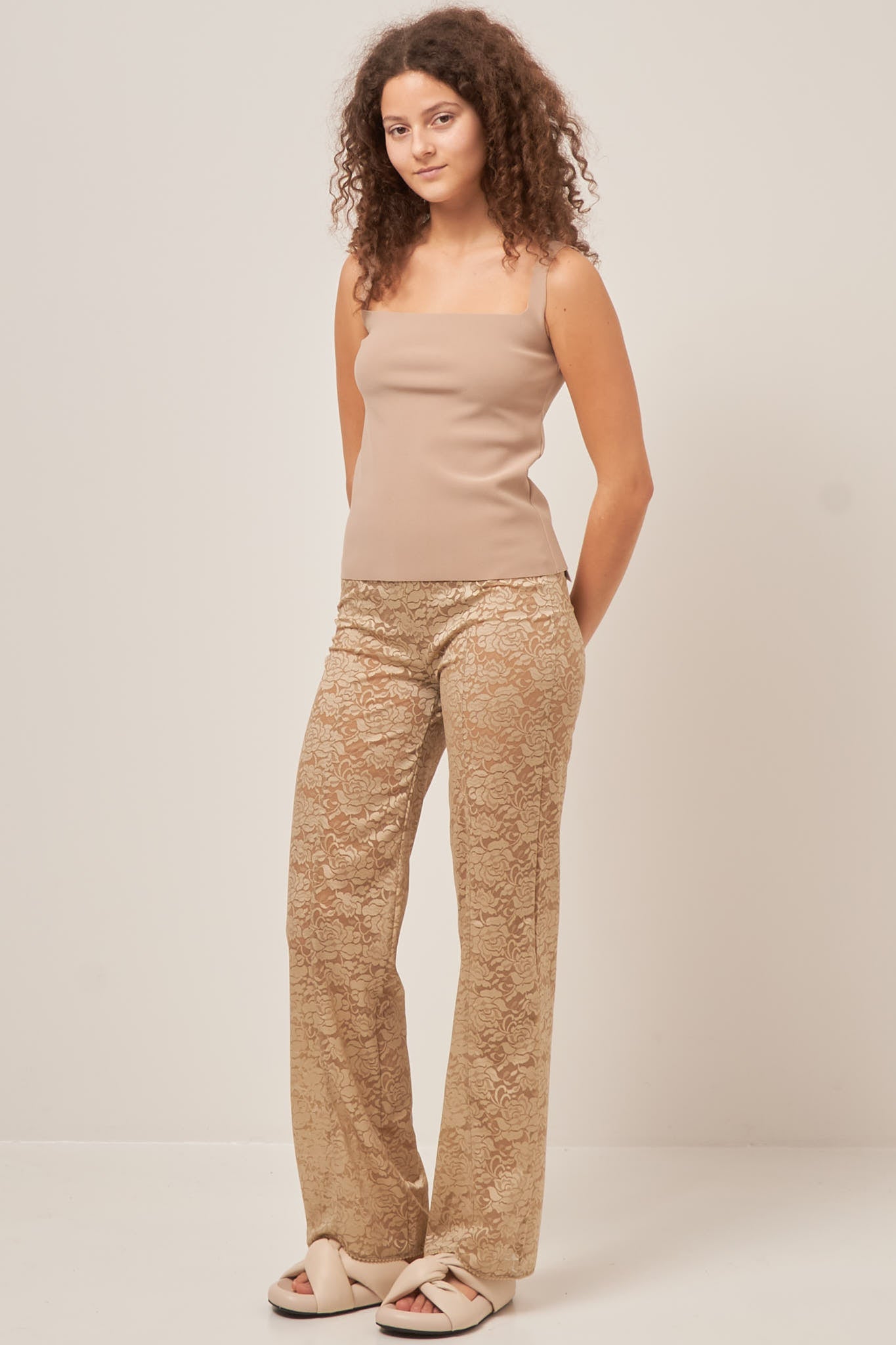 Rose Lace Trouser Honey Udsalg