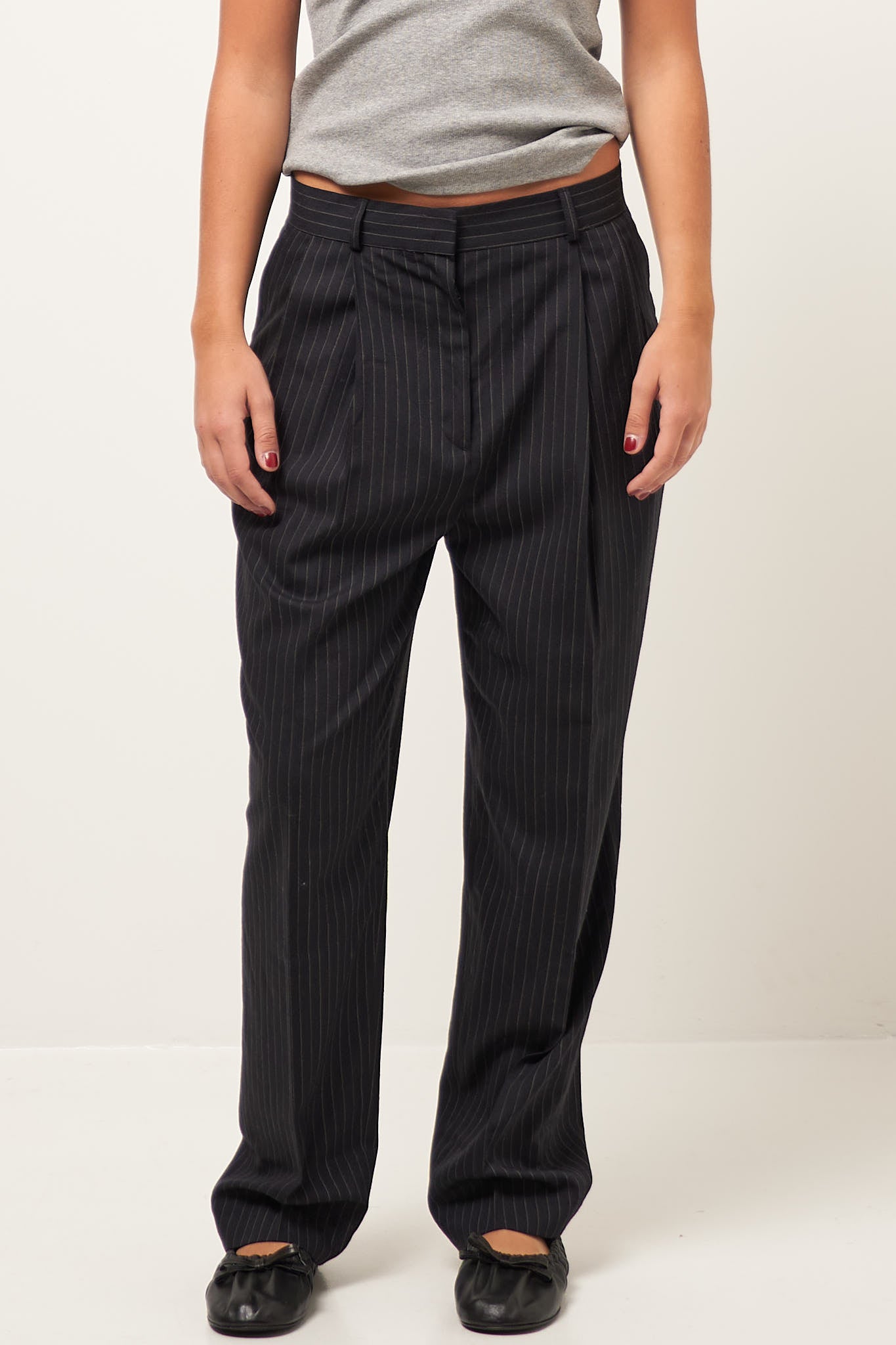 Tailored Pinstriped Trousers Navy Rabat