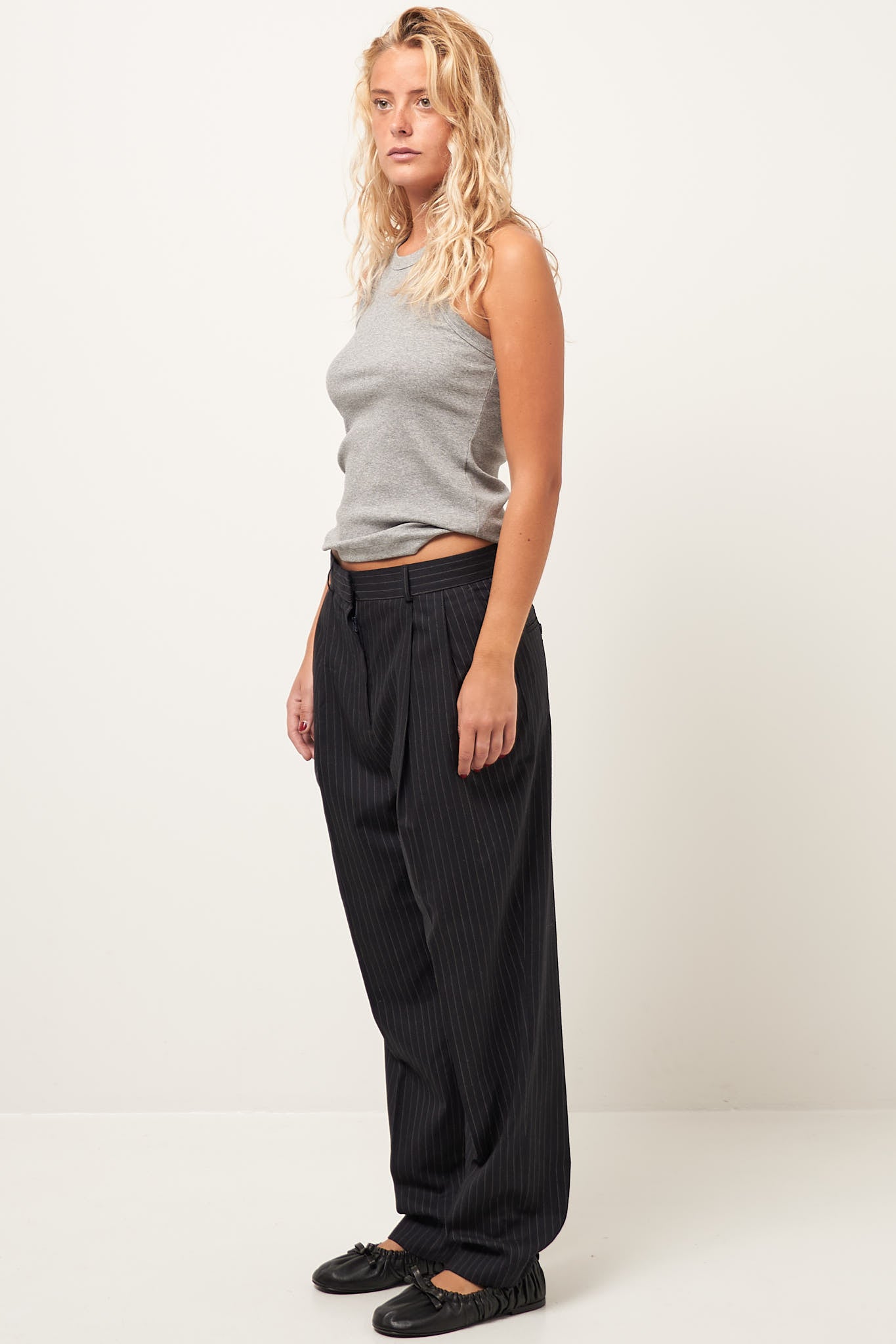 Tailored Pinstriped Trousers Navy Rabat